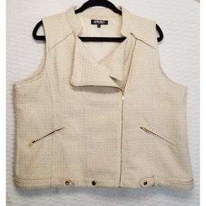 Vintage Randolph Duke Gold Flecked Size 1x Assymetrical Zip Cropped Vest